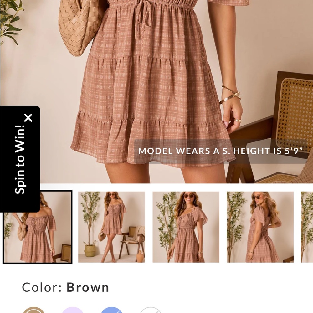 Vici Brown Off-Shoulder Mini Dress